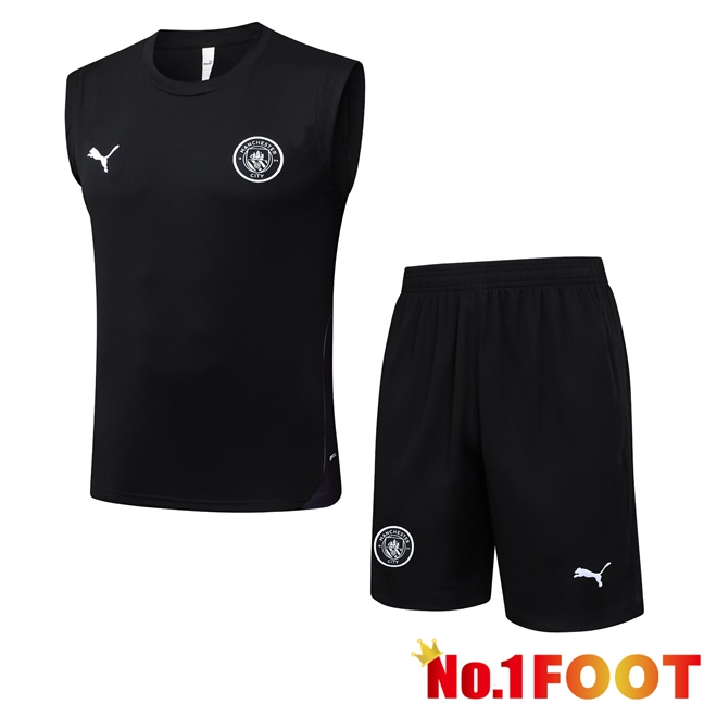 Manchester City Gilet Soccer + Shorts Black 2025/2026