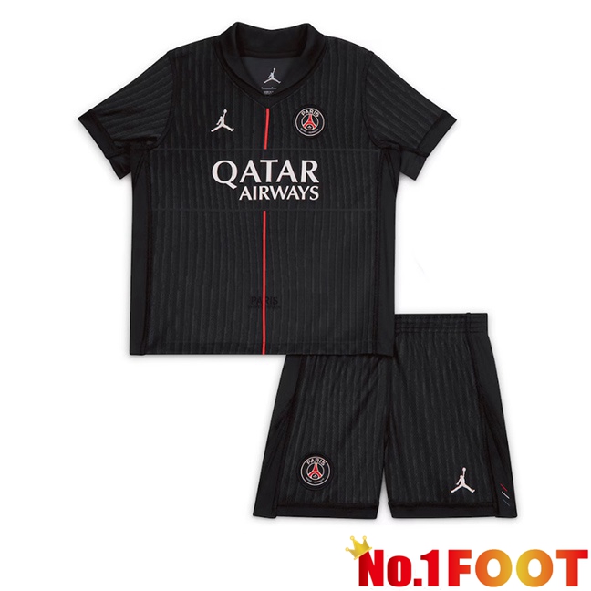 Paris PSG Kids Fourth Soccer Jersey Black 2025/2026