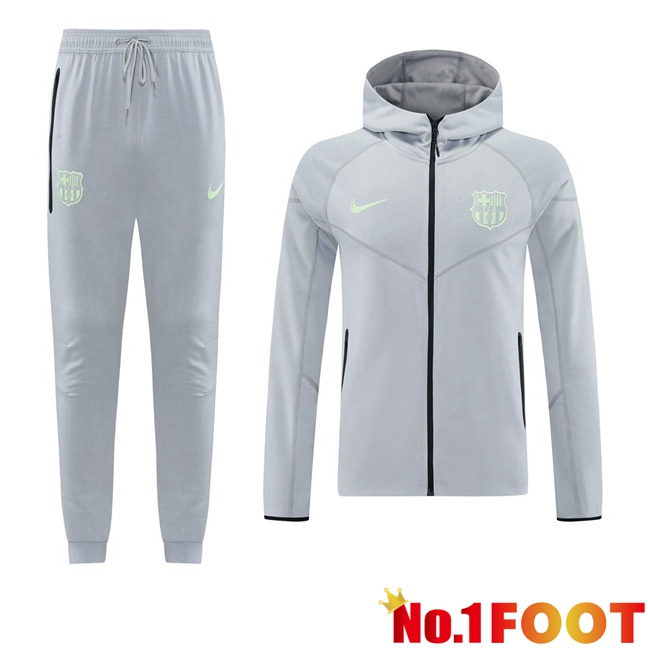 FC Barcelona Training Tracksuit - Training Sweatshirt Hoodie Grey 2025/2026