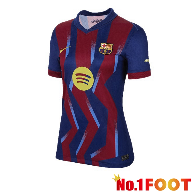 FC Barcelona Women Fourth Soccer Jersey Blue Red 2025/2026