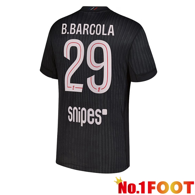 Paris PSG (B.Barcola 29) Fourth Soccer Jersey Black 2025/2026