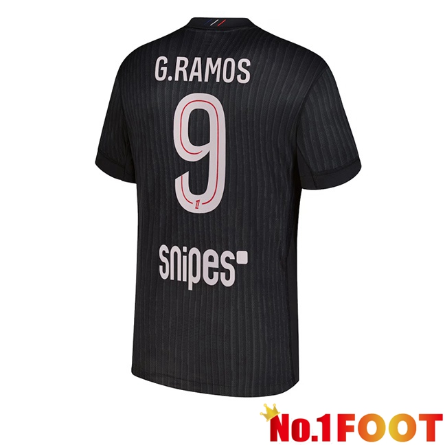 Paris PSG (G. Ramos 9) Fourth Soccer Jersey Black 2025/2026
