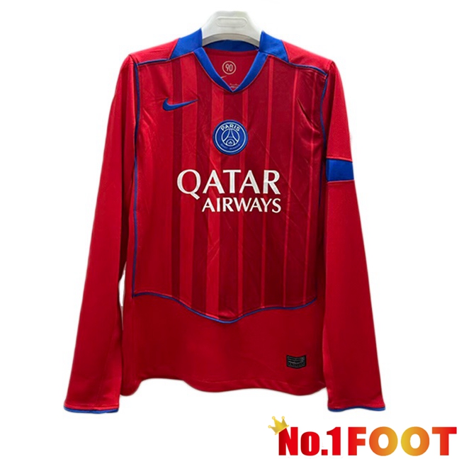 Paris PSG Third Soccer Jersey Long sleeve Red 2025/2026