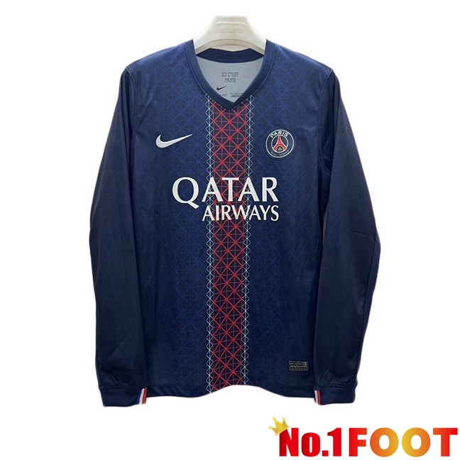 Paris PSG Home Soccer Jersey Long sleeve Blue Royal 2025/2026