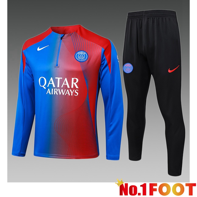 Paris PSG kit Training Tracksuit Kids Blue Red 2025/2026