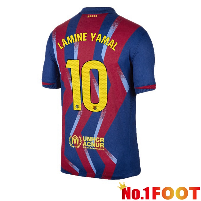 FC Barcelona (LAMINE YAMAL 10) Fourth Soccer Jersey Blue Red 2025/2026