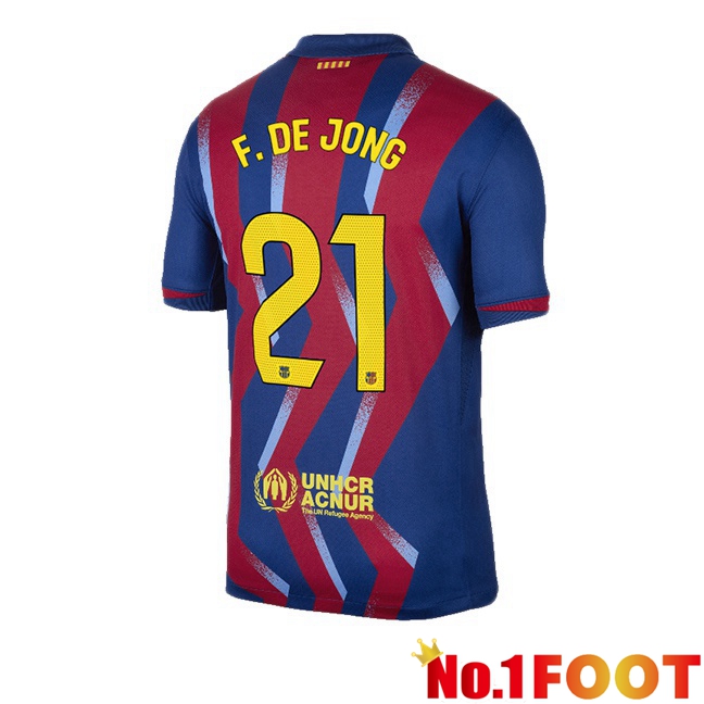 FC Barcelona (F. DE JONG 21) Fourth Soccer Jersey Blue Red 2025/2026