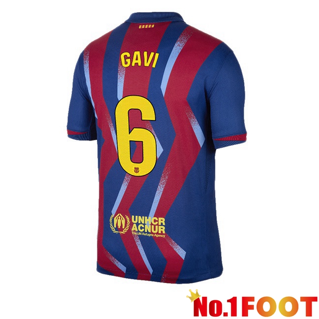 FC Barcelona (GAVI 6) Fourth Soccer Jersey Blue Red 2025/2026