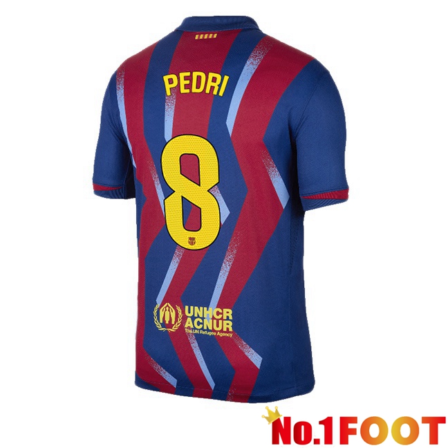 FC Barcelona (PEDRI 8) Fourth Soccer Jersey Blue Red 2025/2026