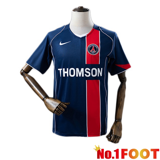 Paris PSG Retro Home Soccer Jersey Blue Royal 2004-2005