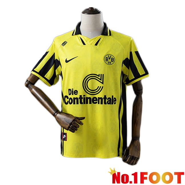 Dortmund BVB Retro Home Soccer Jersey Yellow 1996-1997