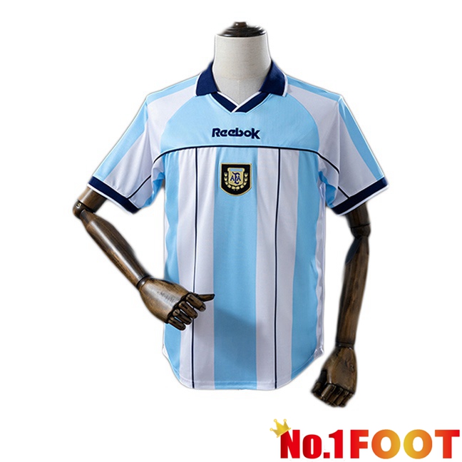 Argentinae Retro Home Soccer Jersey White Blue 2000