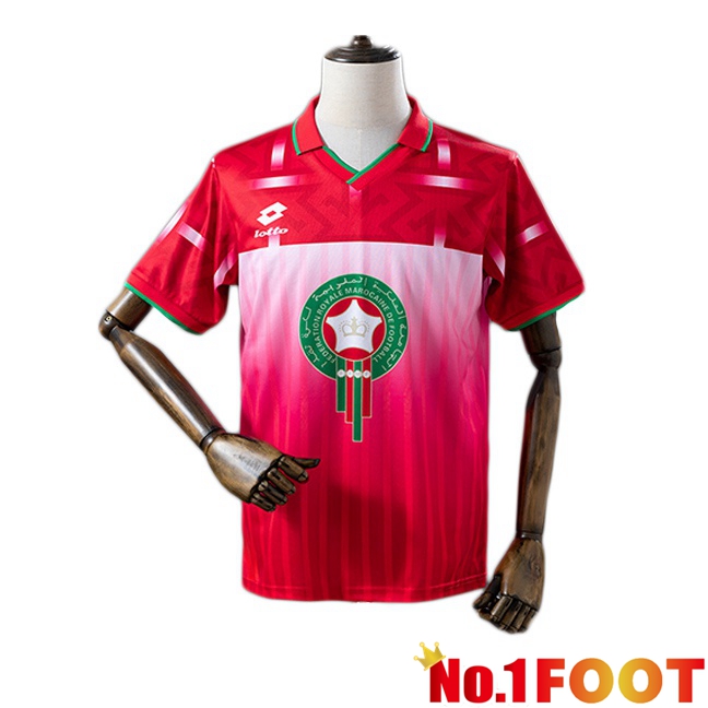 Maroc Retro Home Soccer Jersey Red 1994