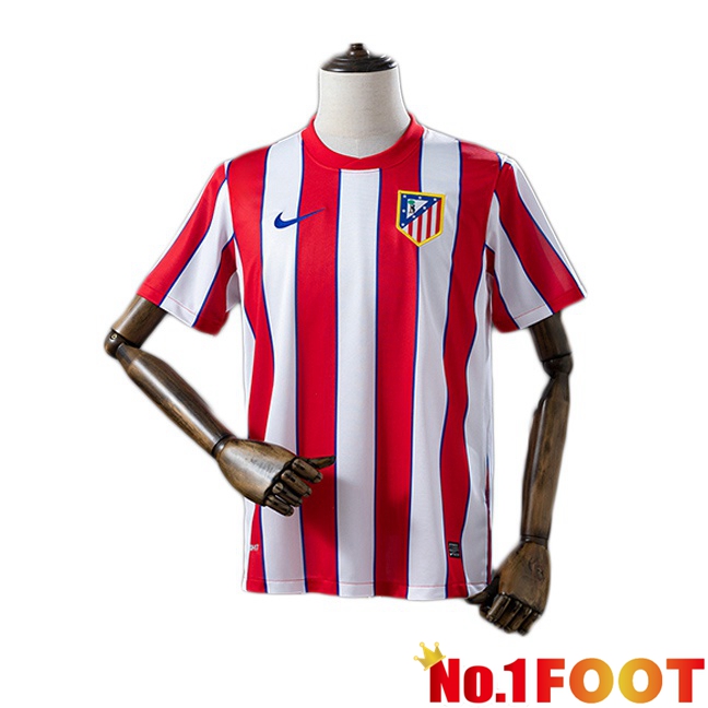 Atletico Madrid Retro Home Soccer Jersey Red White 2011-2012
