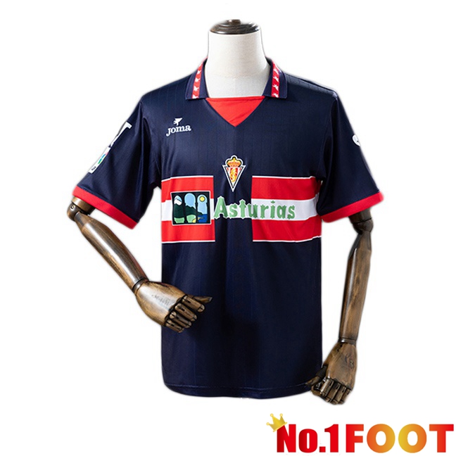 Sporting Gijon Retro Third Soccer Jersey Blue Royal 1996-1997
