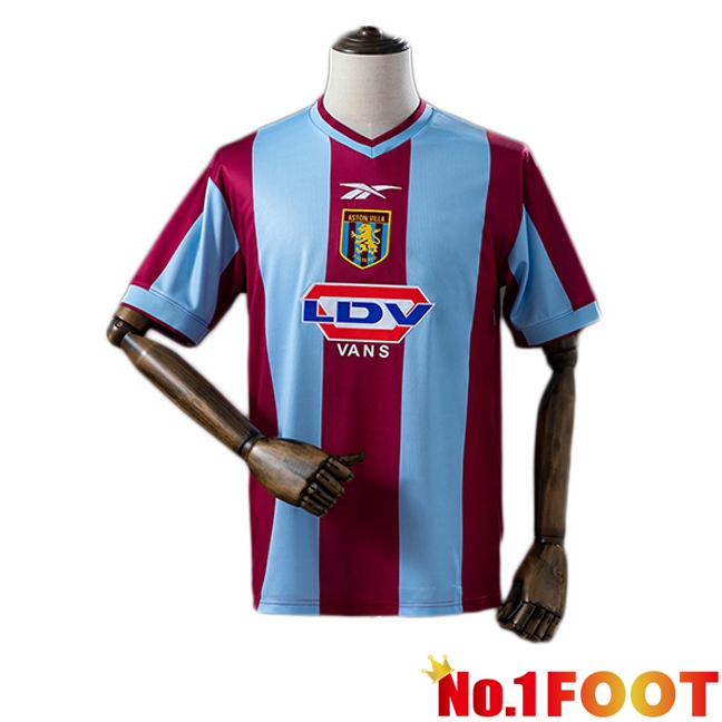 Aston Villa Retro Home Soccer Jersey Brown 1999-2000