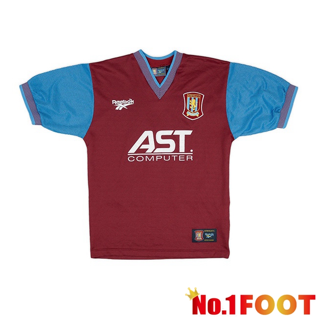 Aston Villa Retro Home Soccer Jersey Brown 1997-1998