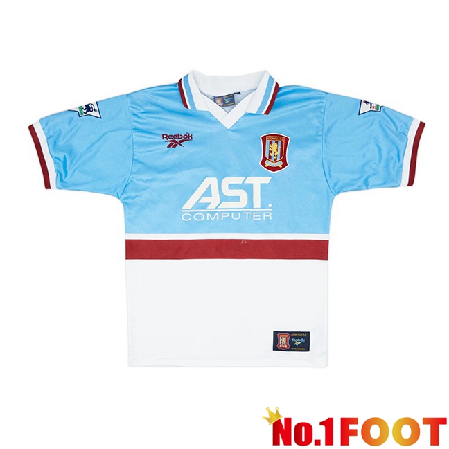 Aston Villa Retro Away Soccer Jersey Blue White 1997-1998