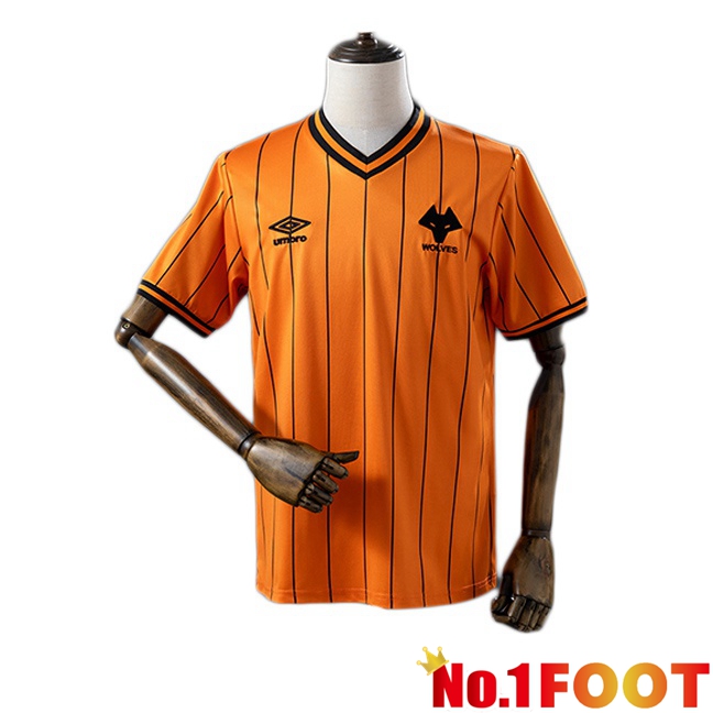 Wolves Retro Home Soccer Jersey Yellow 1985-1986