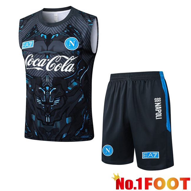 SSC Napoli Gilet Soccer + Shorts Black 2025/2026