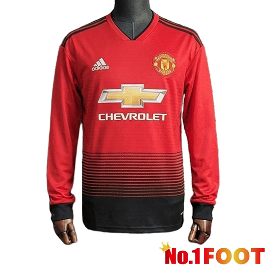 Manchester United Retro Home Soccer Jersey Long sleeve 2018/2019
