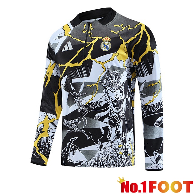 Real Madrid Training Sweatshirt Black White 2025/2026