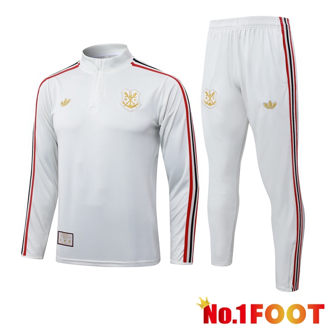 Flamengo Training Jacket Hoodie Training Tracksuit White 2025/2026