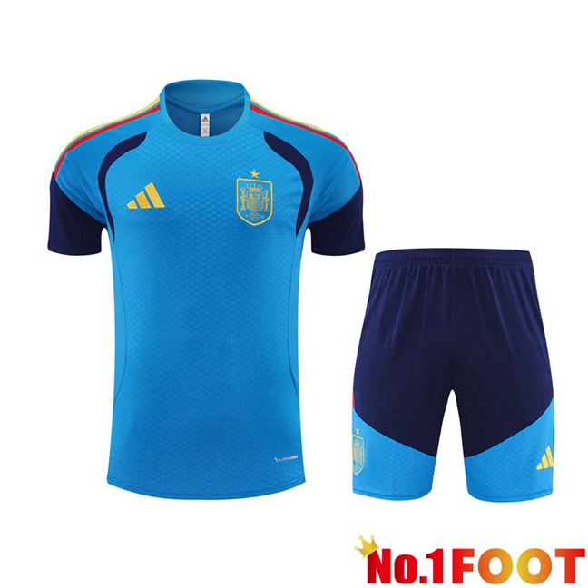 Spain kit Training T Shirt + Shorts Blue 2026/2027