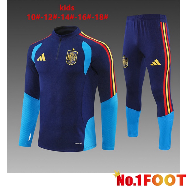 Spain Kids Training Jacket Hoodie Training Tracksuit Blue Royal 2025/2026