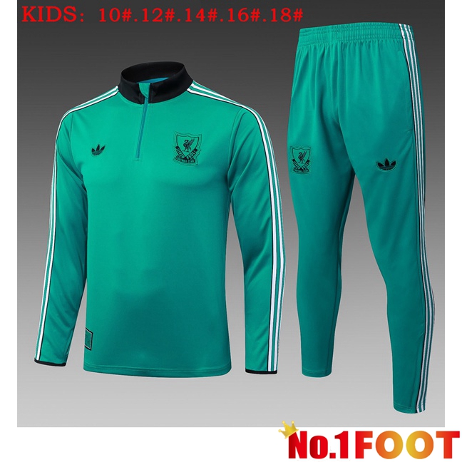 FC Liverpool Kids Training Jacket Hoodie Training Tracksuit Green 2025/2026