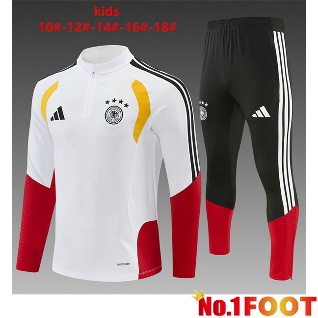 Germany Kids Training Jacket Hoodie Training Tracksuit White 2025/2026