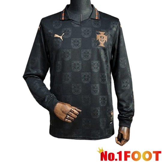 Portugal Long sleeve Soccer Jersey Special Edition Black 2026/2027