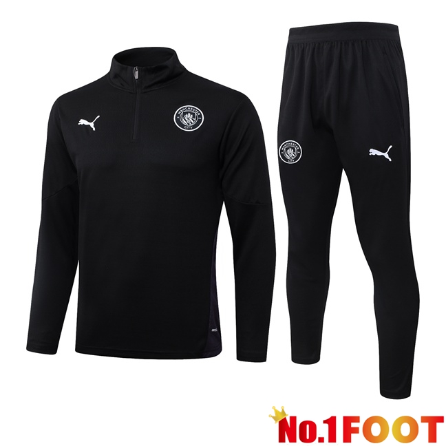 Manchester City Training Jacket Hoodie Training Tracksuit Black 2025/2026