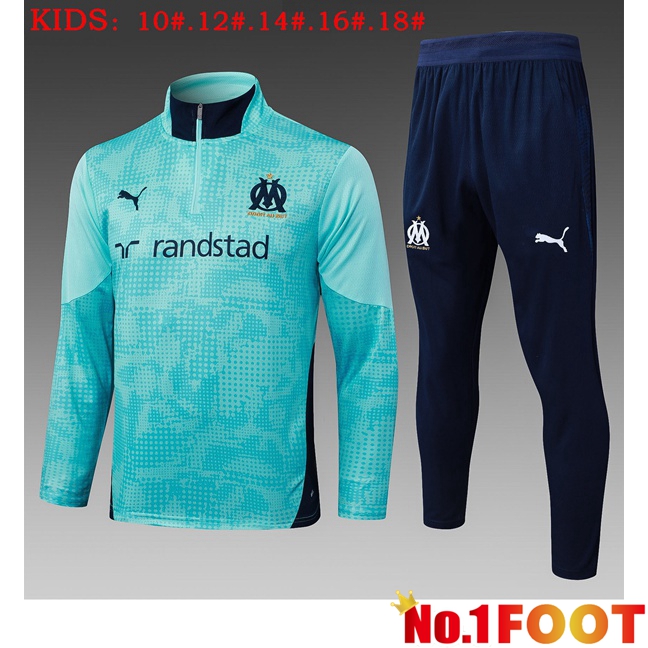 Marseille OM Kids Training Jacket Hoodie Training Tracksuit Green 2025/2026