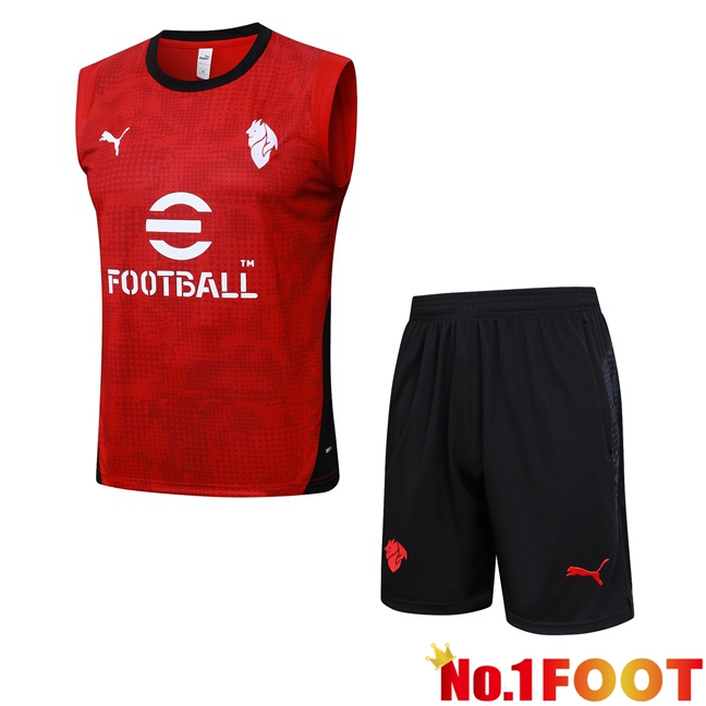 AC Milan Gilet Soccer + Shorts Red 2025/2026