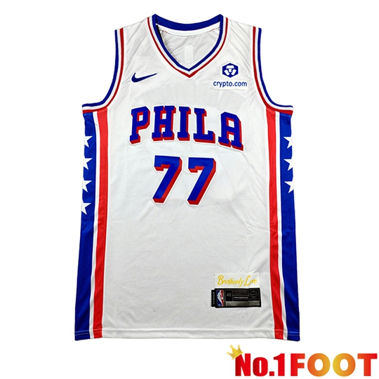 Philadelphia 76ers (EDGECOMBE #77) Jersey 2025/26 White/Blue/Red