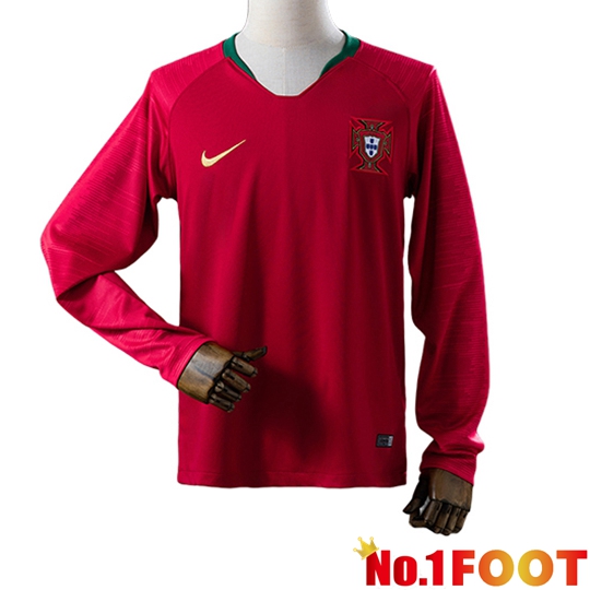 Portugal Retro Home Soccer Jersey Long sleeve 2018