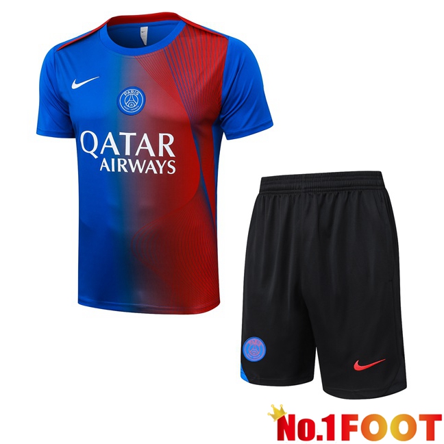 FC Barcelona kit Training T Shirt + Shorts Blue Red 2025/2026