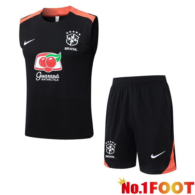 Brazil Gilet Soccer + Shorts Black 2025/2026