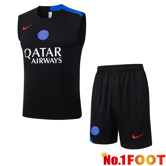 Paris PSG Gilet Soccer + Shorts Black 2025/2026