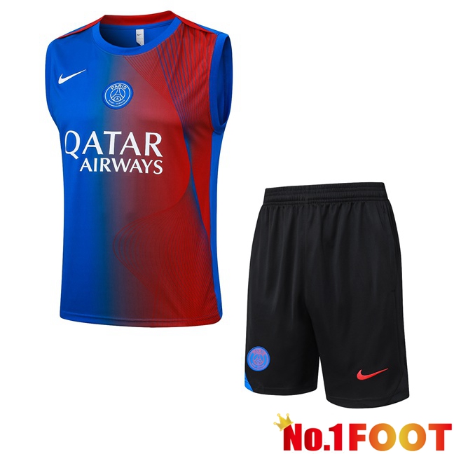 Paris PSG Gilet Soccer + Shorts Blue Red 2025/2026