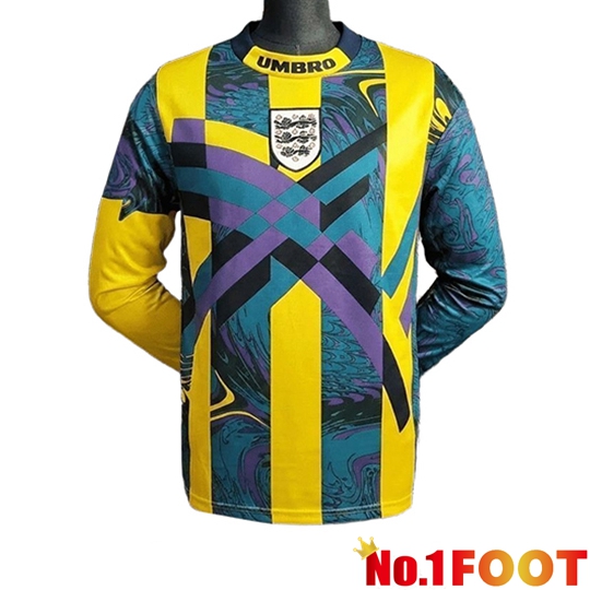 England Retro Soccer Jersey Goalkeeper Long sleeve 1995