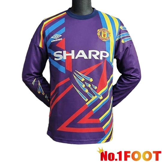 Manchester United Retro Soccer Jersey Goalkeeper Purple 1992/1993