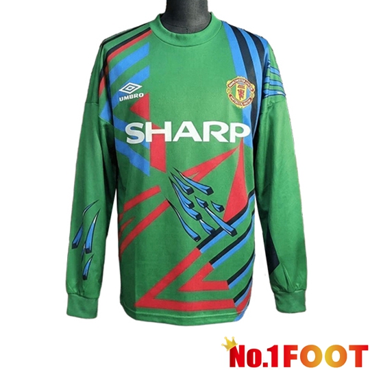 Manchester United Retro Soccer Jersey Goalkeeper Green 1992/1993