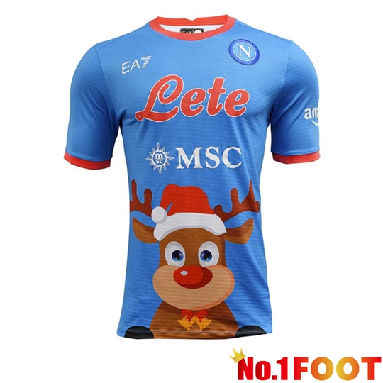 SSC Napoli Soccer Jersey Christmas Edition Blue 2025/2026