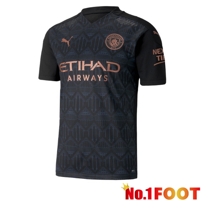 Manchester City Retro Away Soccer Jersey Black 2020-2021
