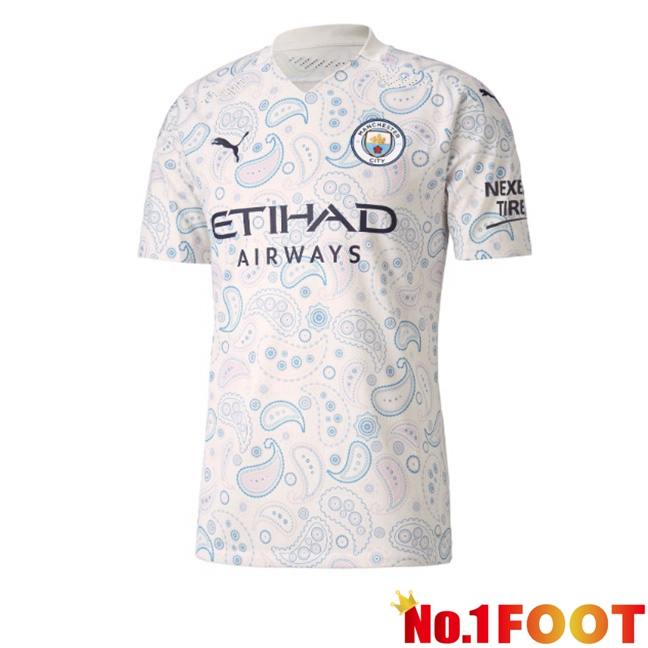 Manchester City Retro Third Soccer Jersey White 2020-2021