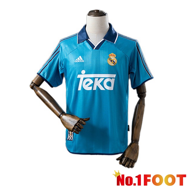 Real Madrid Retro Third Soccer Jersey Blue 1999-2000