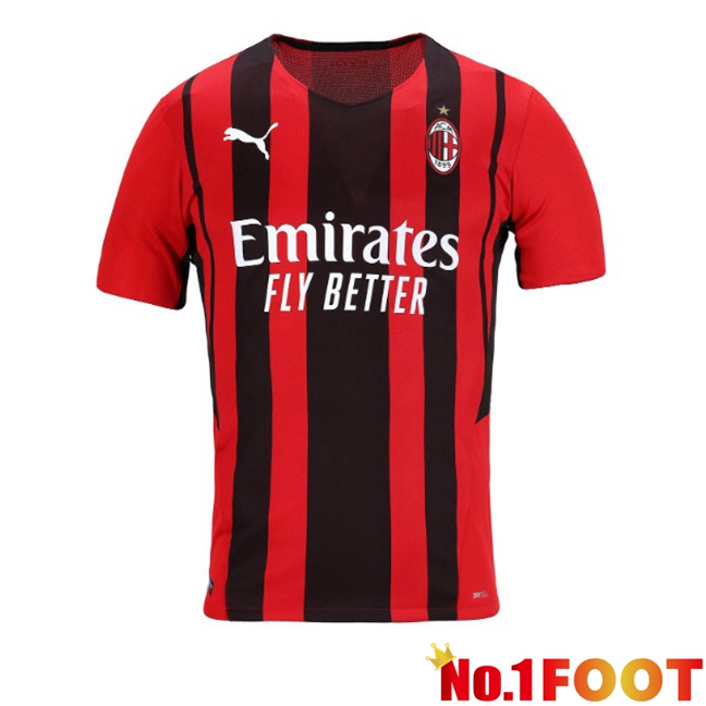 AC Milan Retro Home Soccer Jersey Red Black 2021-2022