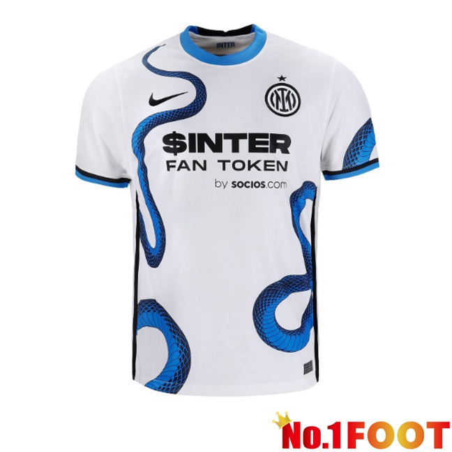 Inter Milan Retro Away Soccer Jersey White 2021-2022